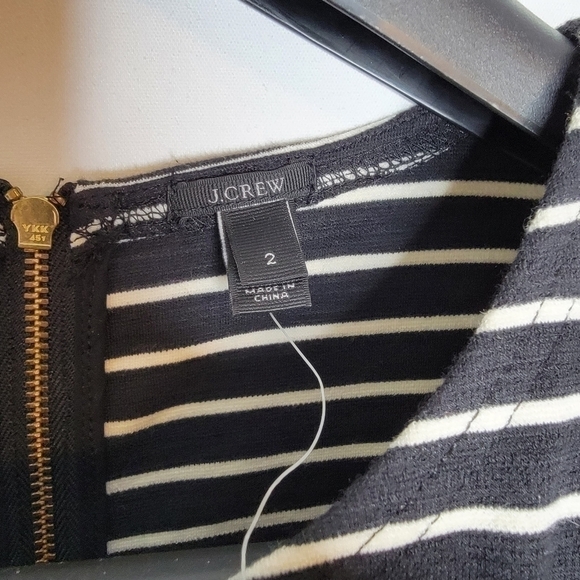 J. Crew Optical Illusion Black/White Striped Dress - Picture 9 of 15